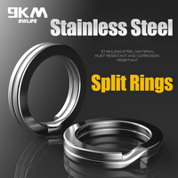 9KM 30Pcs Split Rings Fishing Stainless Steel Saltwater Lure Rings Terminal Tackles Fishing Connectors