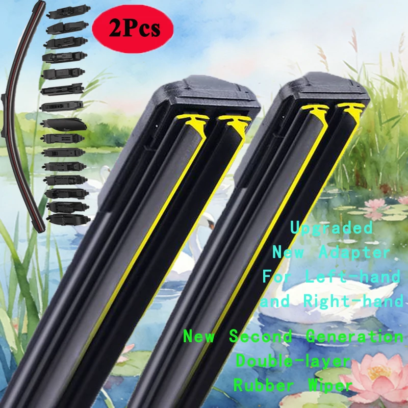 

For Tesla Model S 2012~2022 Front Wiper Blades Brushes Cutter Accessories LHD RHD Window Windshield Rubber Universal 28+ 18