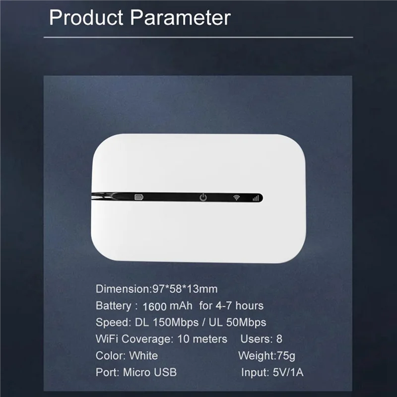 FULL-2X 4G جيب Mifi موزع إنترنت واي فاي 150Mbps مودم واي فاي سيارة موبايل واي فاي نقطة اتصال لاسلكية مع فتحة للبطاقات Sim المحمولة واي فاي