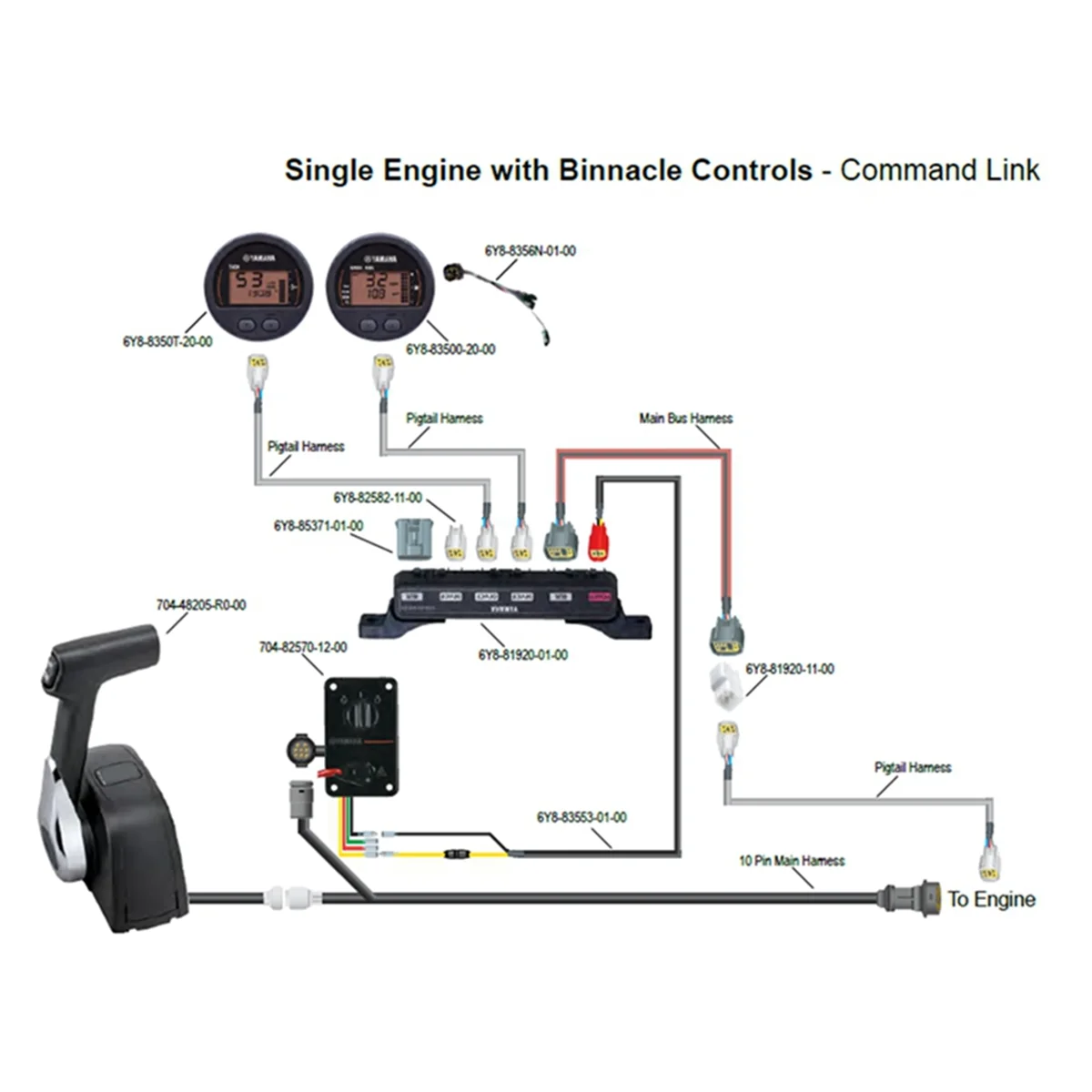 

M54K_Outboard Command Link Multi Hub в сборе для Yamaha 6Y8-81920-00