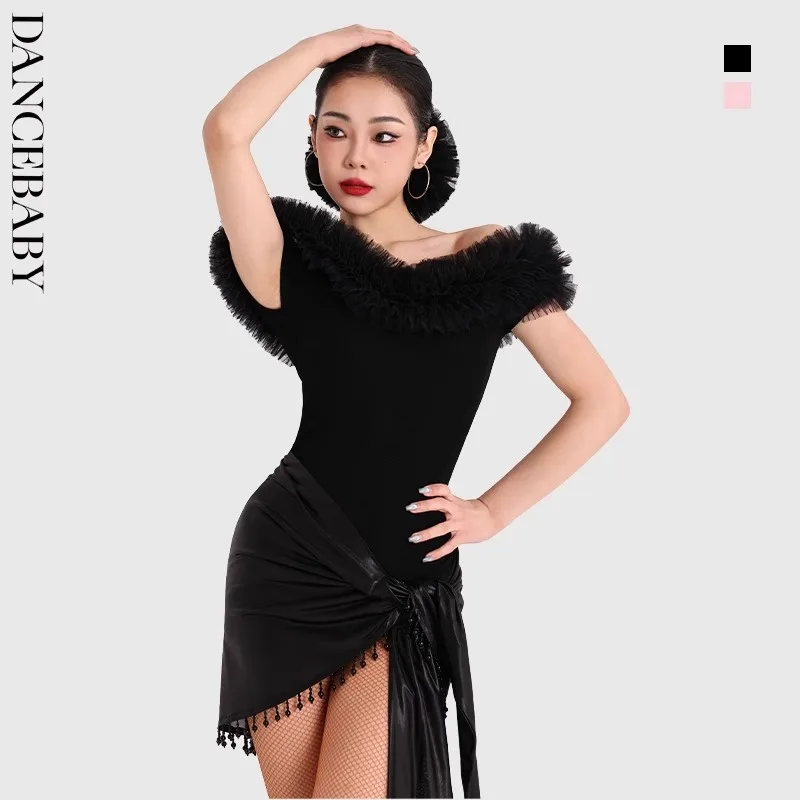 Costume de danse latine professionnel personnalisé, haut Standard National, vêtements pour femmes, robe de danse pour adultes, combinaison body