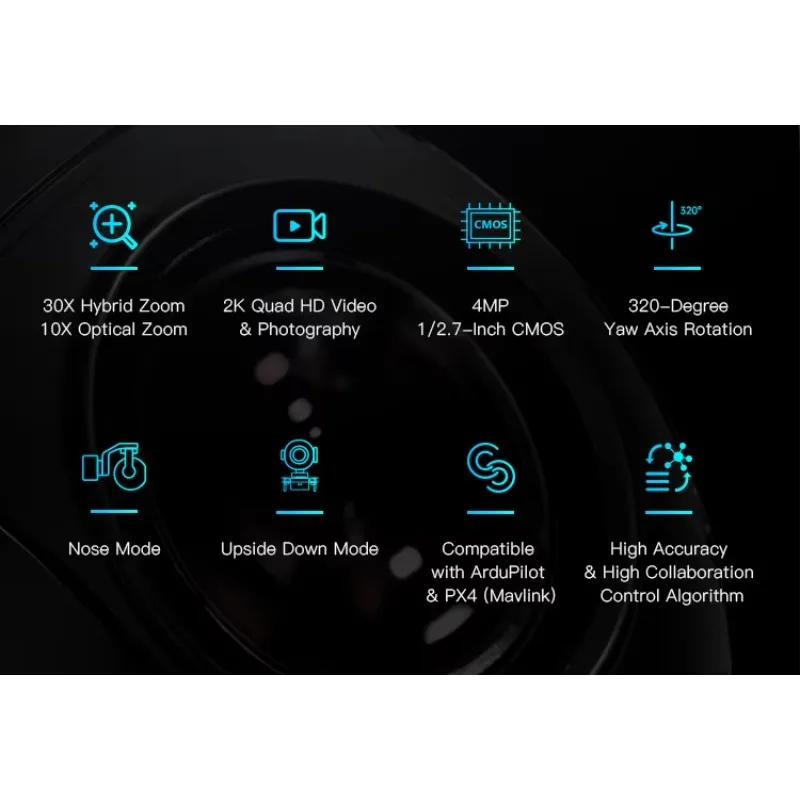 

ZR10 2K 4MP 30X Hybrid Zoom Gimbal Camera with Starlight Night Vision 3-Axis Stabilizer Lightweight 1 Camera