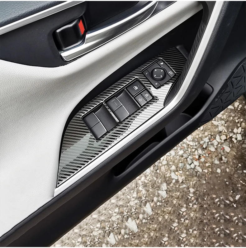 Für Toyota RAV4 XA50 2019 2020 2021 2022 2023 2024 2025 Hybrid Edelstahl Auto Fensterheber Schalter Knopf Abdeckung Aufkleber – Detail 13
