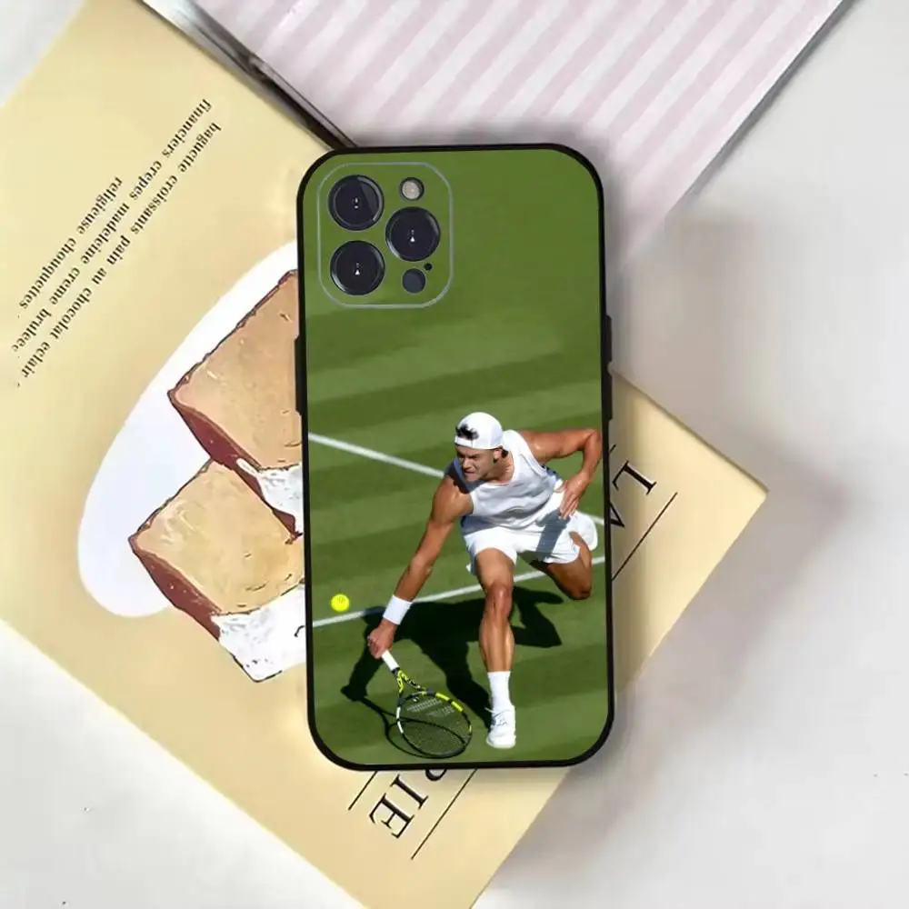 Funda de teléfono tenis Holger Rune para iPhone16,15,14,13,12,11 Plus,Pro Max,XS,X,XR,SE,Mini,8,7, funda negra suave