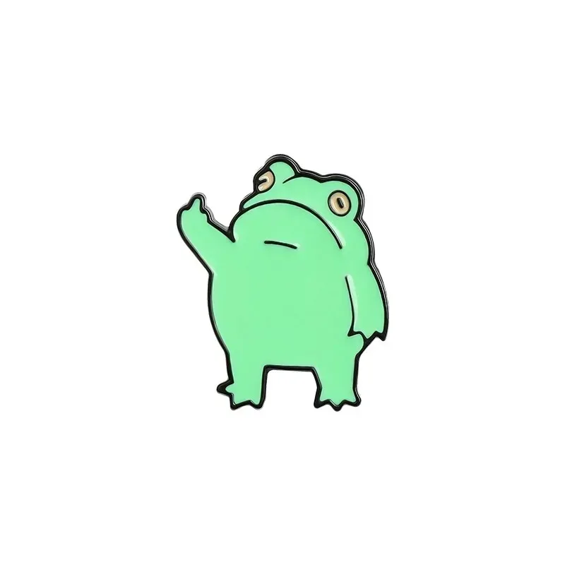1Pc Cute Gesture Frog Cartoon Enamel Pin Metal Badge Brooch Decor For Backpack Hat Clothes Bag DIY Jewelry Ornament Gift