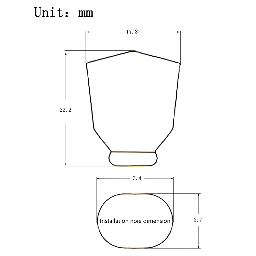 Afinadores de guitarra eléctrica folclórica de madera, mango de cabeza de botón, mango de sombrero, mano trapezoidal de plástico sin agujero de