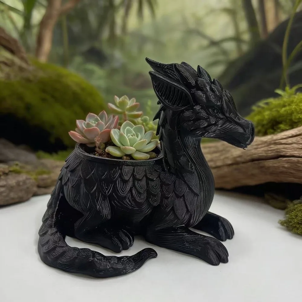 

Gift 3D Printed Succulent Planter Home Decoration Jewelry Holder Dragon Plant Pot Fantasy Flowerpot Molds Birthday Gift