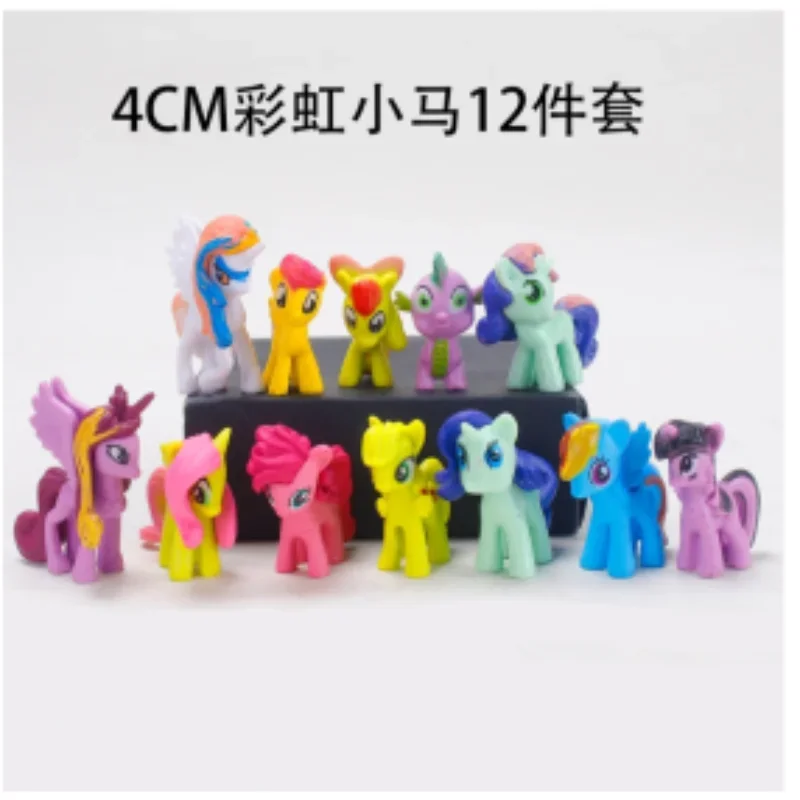 12PCS Set Pvc My Little Pony Cute Anime Figure Model Figure Toy Mercat Cartoon Stuffed Animals Girl Dolls Kids Birthday Gifts