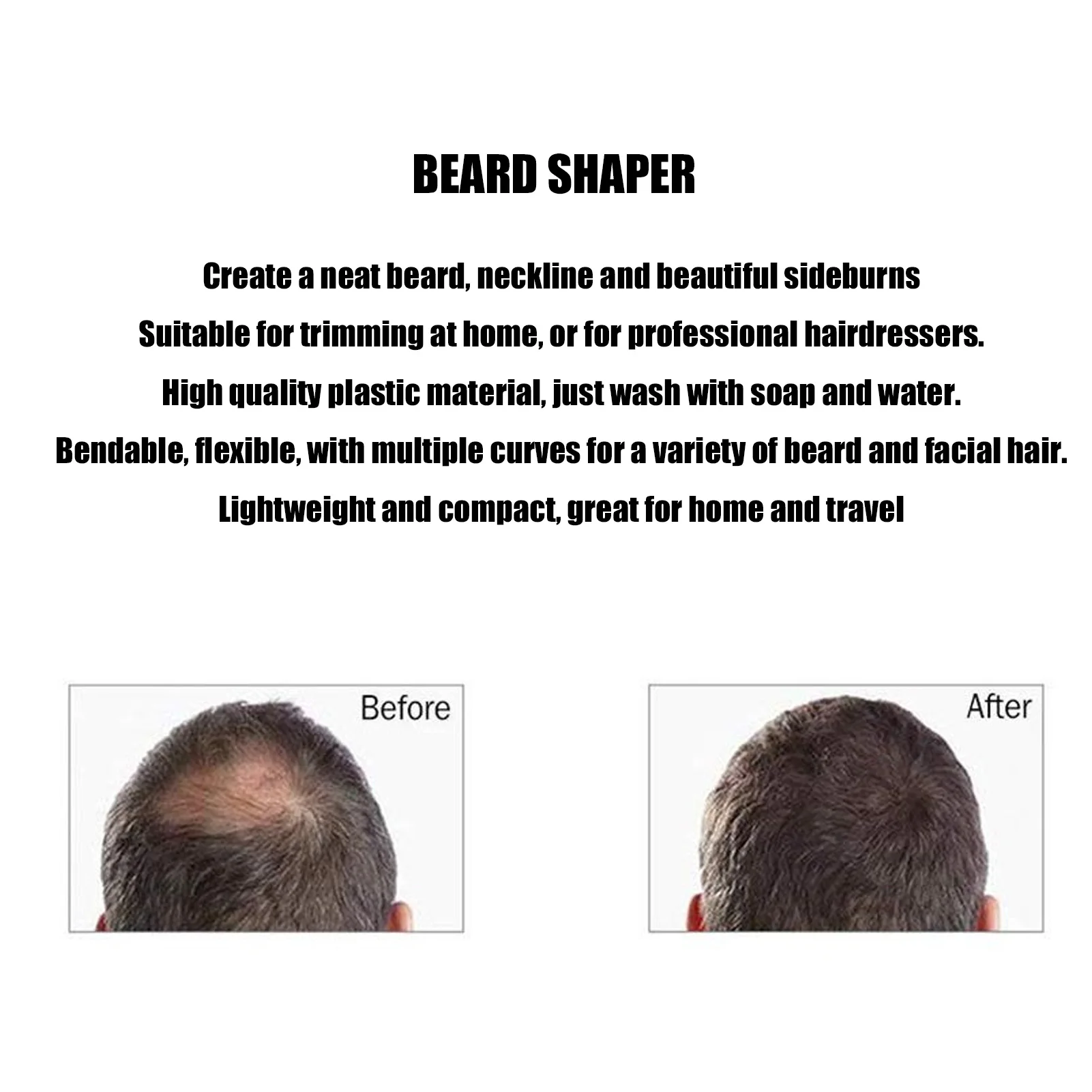 

Beard Haircut Template Guide Hair Lineup Tool for Men Barber Styling Shaping Shaving Haircutting Trimming