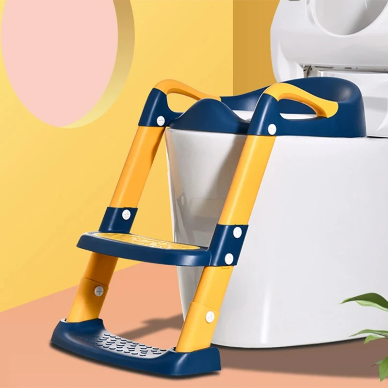 

Children's Toilet Stool Stair Foldable Baby Toilet Assistant Boys And Girls Baby Toilet Ladder Baby Potty Toilet Training Seat