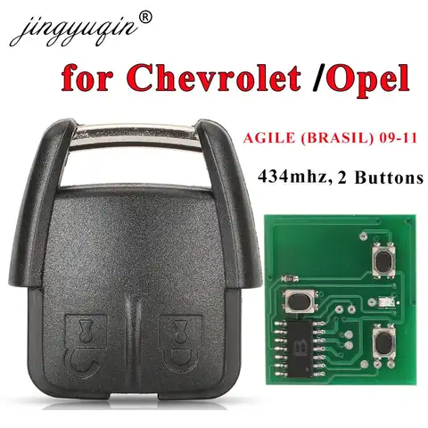 jingyuqin 2Button Remote Car Key Control For Chevrolet AGILE (BRASIL) 2009-2011 Classic Opel Corsa Astra Celta Zafira 434Mhz
