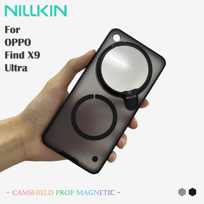 

For OPPO Find X9 Ultra NILLKIN CamShield Prop Case Magnetic Camera Slide Cover Anti-Slip Grip Shockproof PC+TPU Protective Shell
