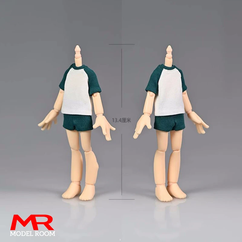 1/12 School Uniform T-shirt Shorts Jacket Pants Sprots Wear Clothes Model Fit 12-13.4cm Azone Body Girl Action Figure Body Dolls