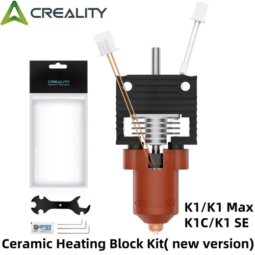 Creality Kit oficial de actualizaciones Hotend K1/K1 Max/K1C, bloque calefactor de cerámica con boquilla de intercambio rápido de unicornio para impresora 3D serie K1