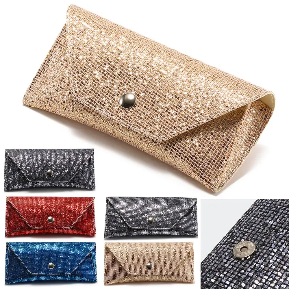 

1pcs Retro Sequins Leather Glasses Case Portable Sunglasses Box Storage Box Anti Pressure Protective Sleeve Cover Spectacle Case