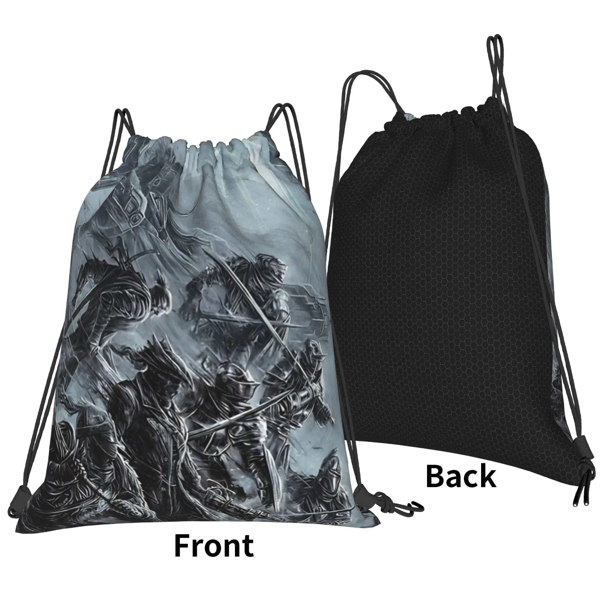 Bloodborne Retro Dark Town Werewolf  Portable Sports Riding Gym Drawstring Storage Sporty Backpacks