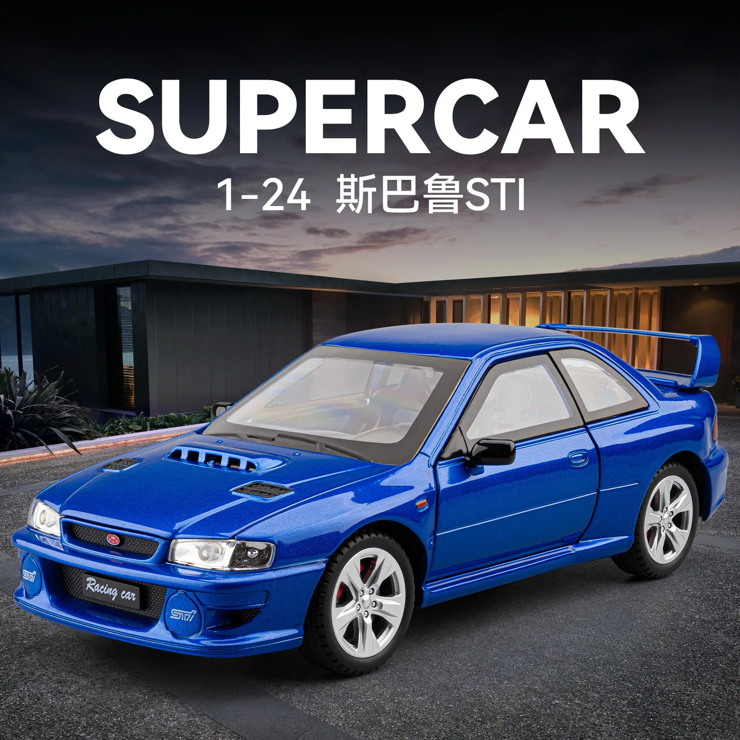 

1:24 Subaru ST Alloy Vehicle Model Pull Back Sound Light Classic Design Kids Toy Collection Gift For Car Fans
