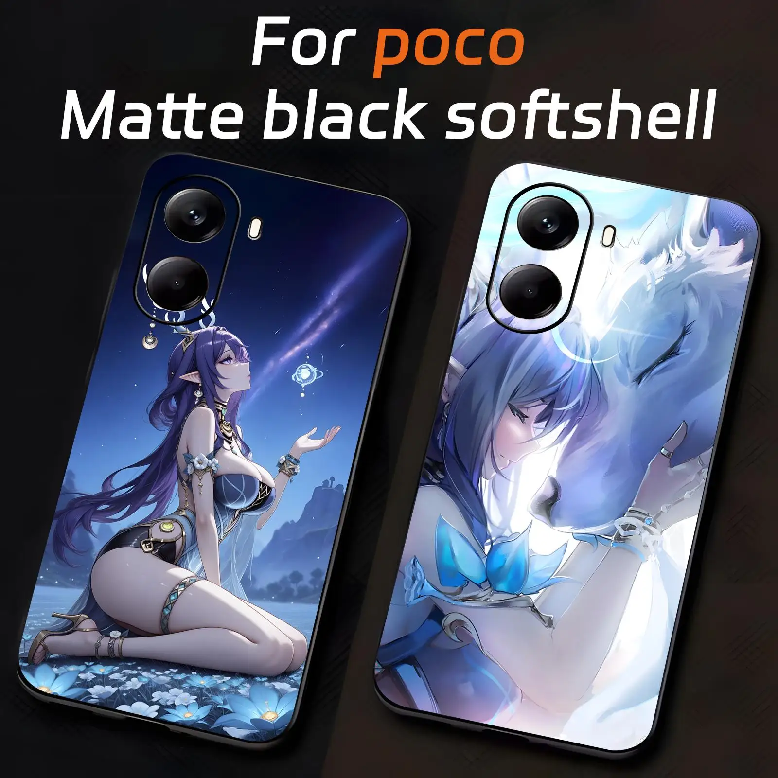 Coque de téléphone genshin impact Lauma, étui souple noir résistant aux chocs pour Xiaomi POCO M7 M6 M5 X7 X6 X5 F7 F6 F5 Pro 5G