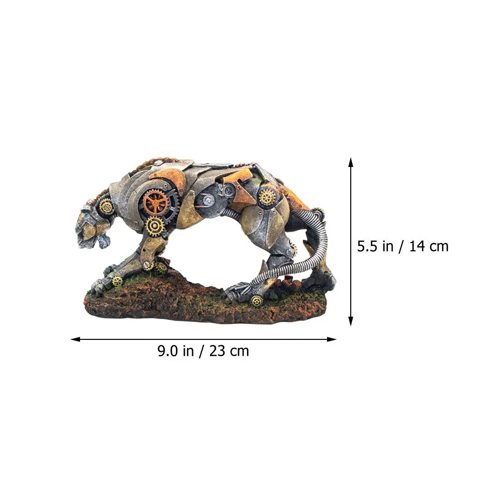 

Mechanical Leopard Decor Aquarium Resin Craft Fish Tank Landscape Statue Simulation Artificial Ornament Hideout Cave Room Decor