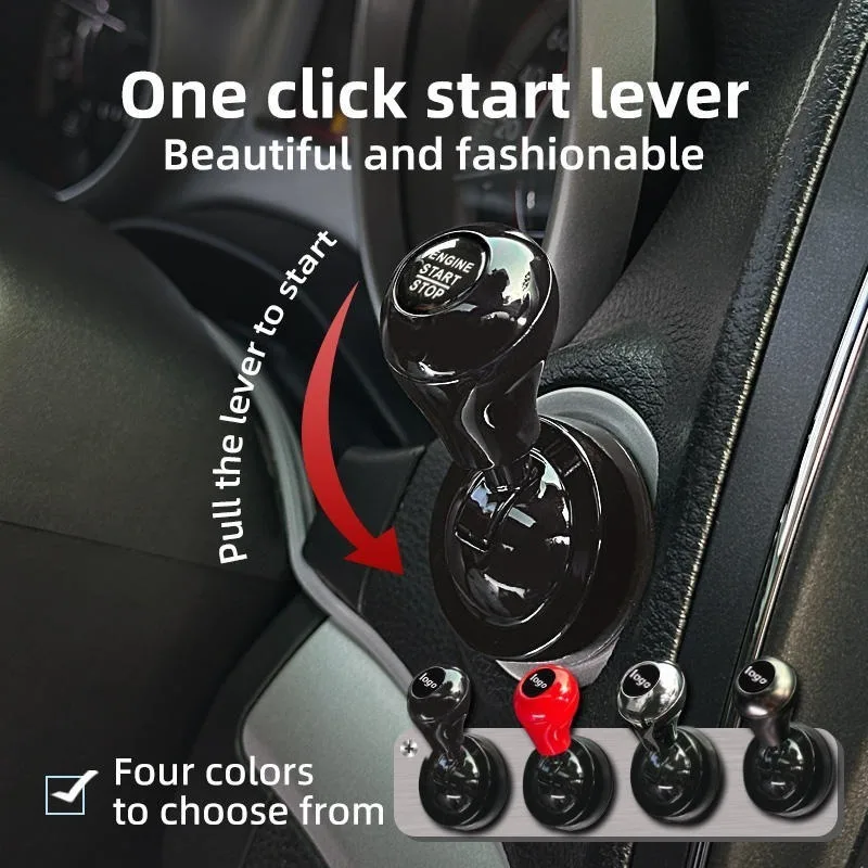 Car One-Touch Start Button with Push-to-Start Rocker Lever Retro Joystick Decoration Automotive Interior Accessories Car Gift