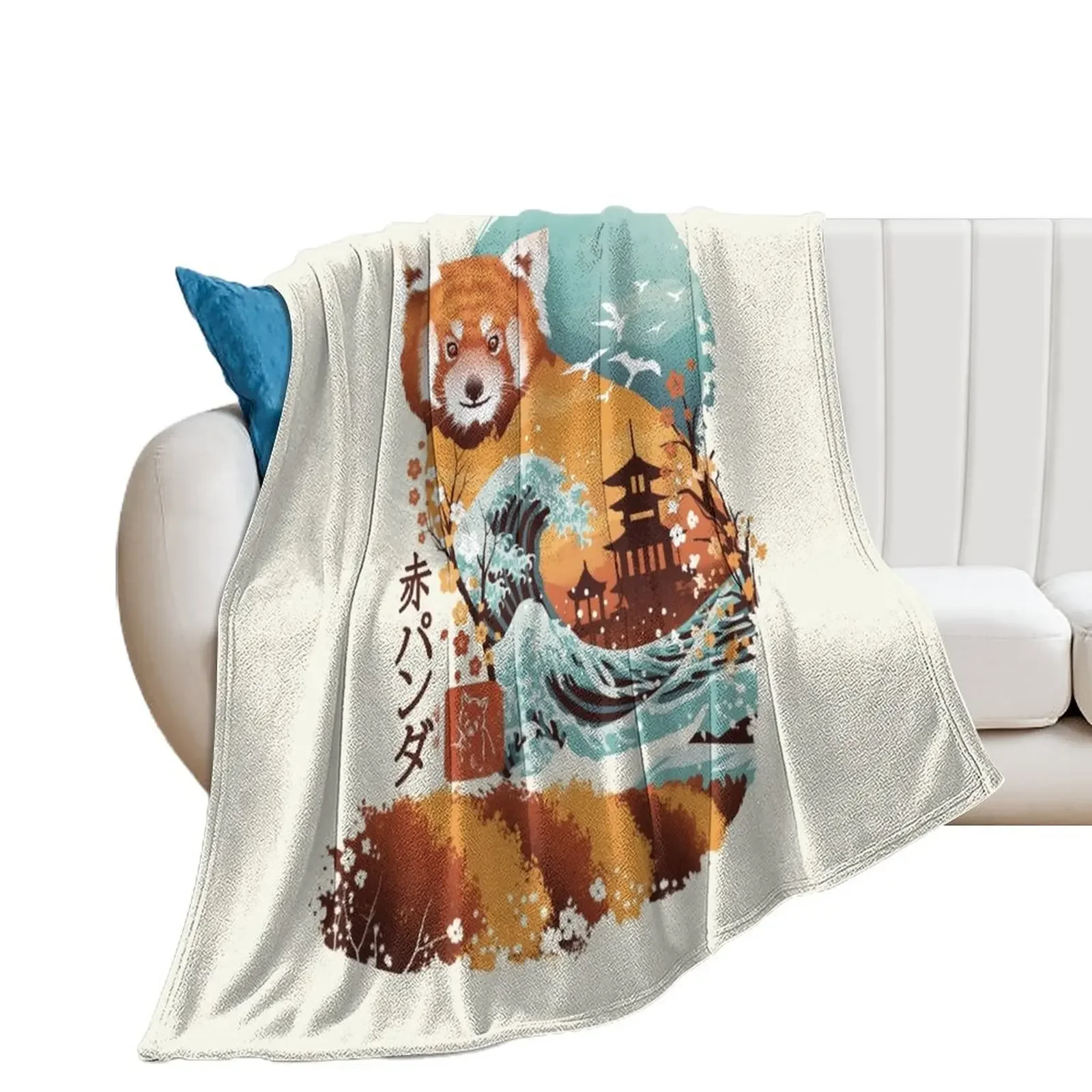 

Ukiyo e Red Panda Throw Blanket Sofa blankets ands Soft Blankets