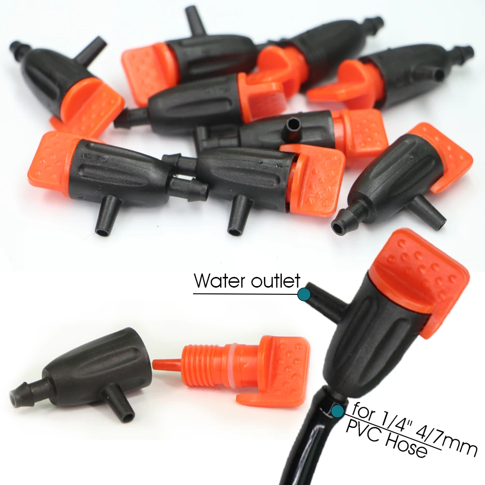 10/20pcs Garden Adjustable Dripper 1/4\