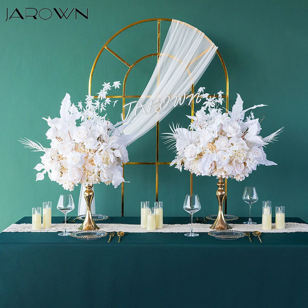 Wedding Centerpieces Luxury White Rose Light Champagne Floral Arrangement for Event Party Backdrop Decoration Flower Ball