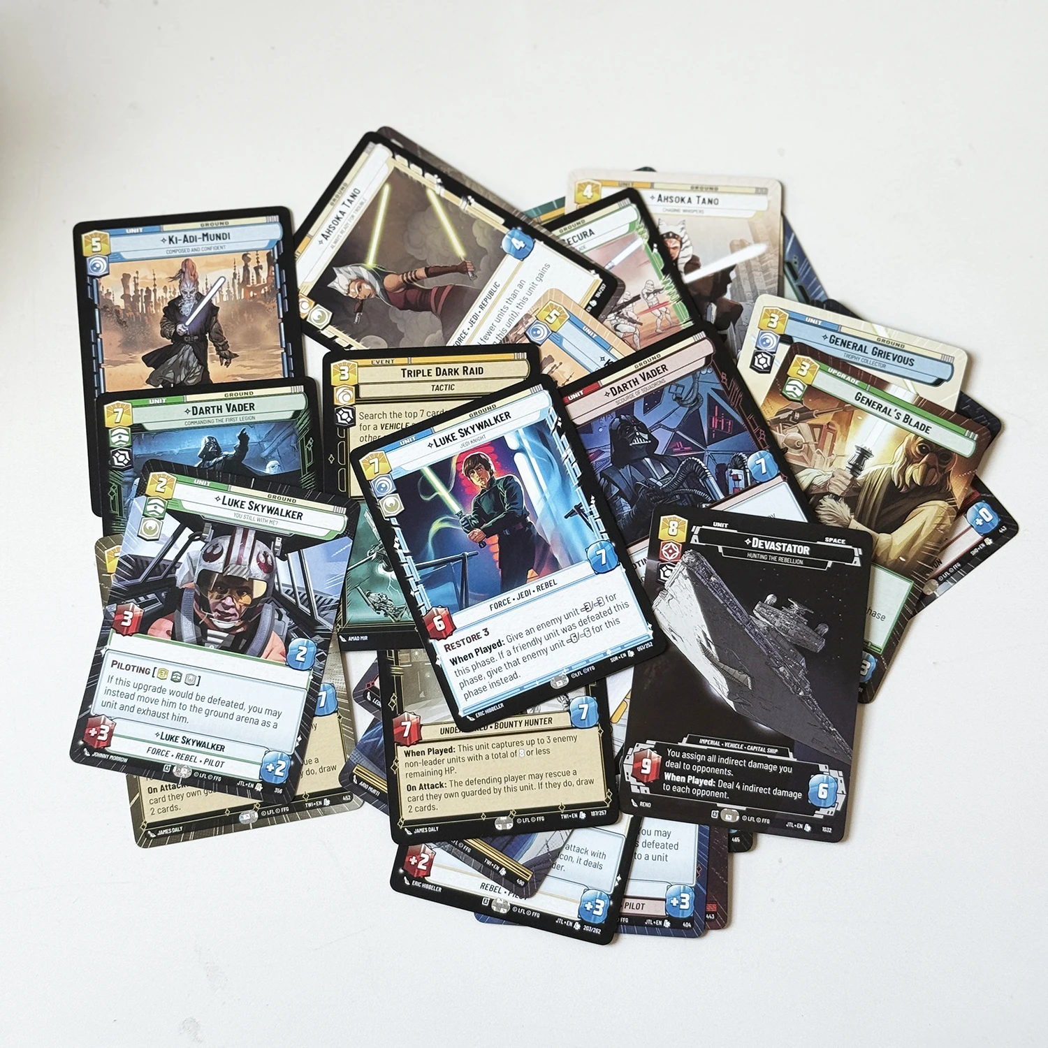 مجموعة كاملة من بطاقات SW غير محدودة مكونة من 36 بطاقة TCG TWI/JTL/SOR/JTLP/SHD بطاقات تجارية Proxy Darth Vader/Luke Skywaler/Cad Bane/Board Game Cards
