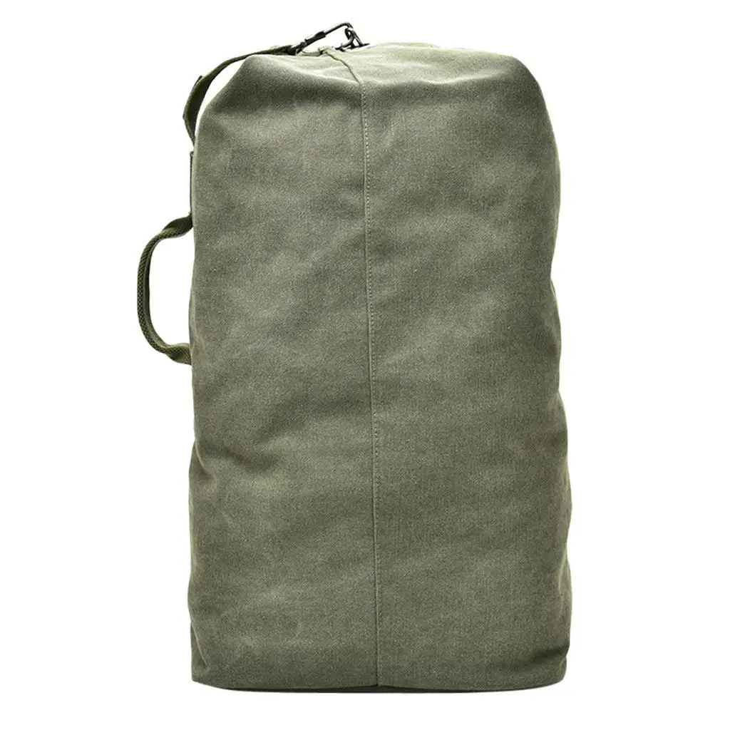 Outdoor Canvas Hiking Backpack Sport Rucksack Travel Duffel Bag Army Green S