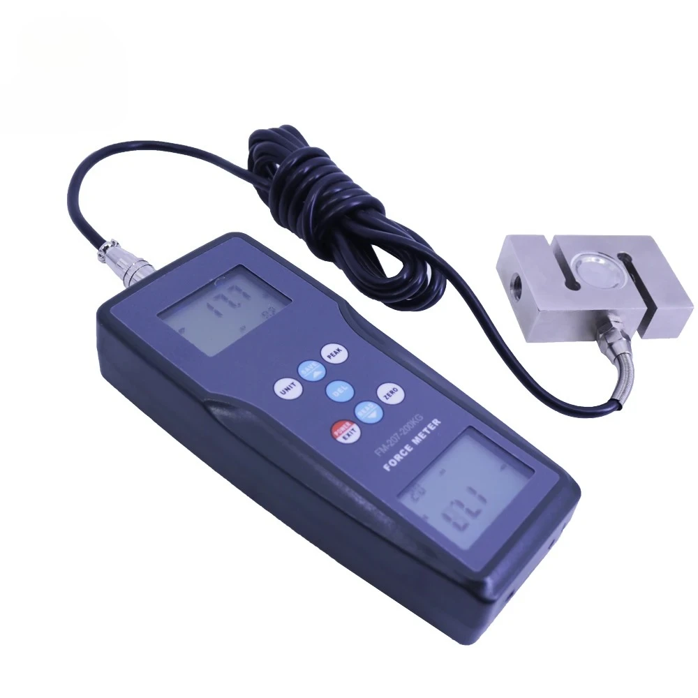 FM-207-200K Digital Push Pull Force Gauge ±200kgf/1960N/440Lbf High Precision Force Testing Meter With Data Output