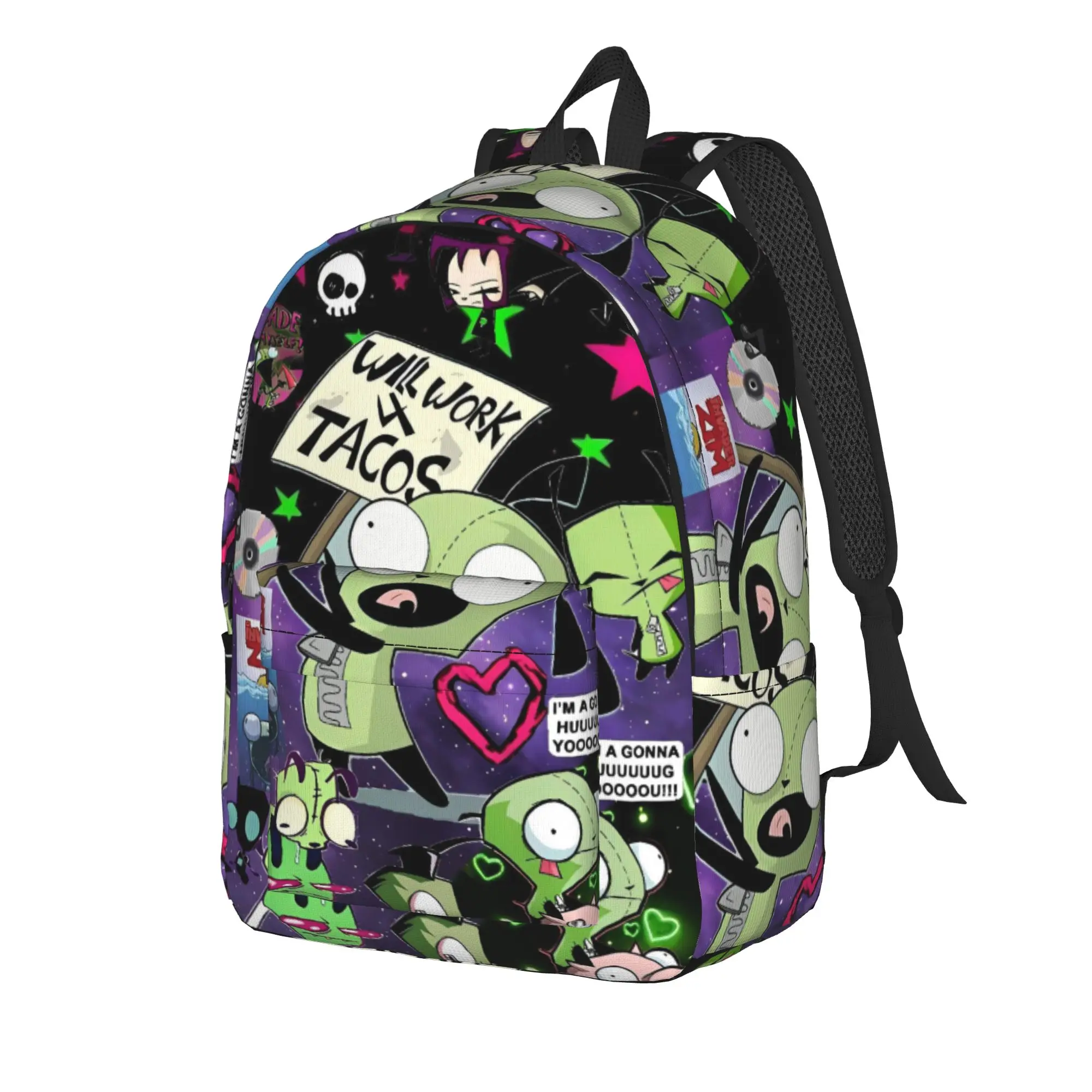 Invaders Zims Gir Dib Robot Backpack  Stylish Backpacks Girl College Large High School Bags Design Rucksack