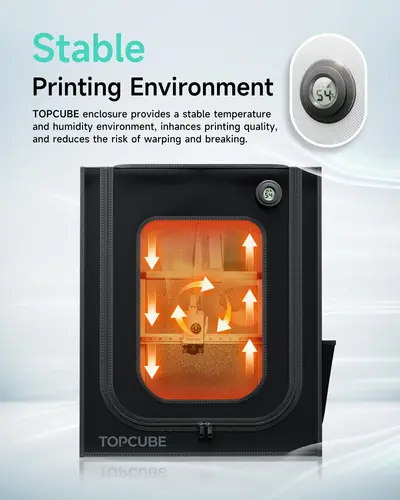 Imagen 2 del producto Caja de impresora 3D YOOPAI para Bambu Lab A1/A1 mini carcasa de gran tamaño con luz LED ignífuga impermeable a prueba de polvo negro