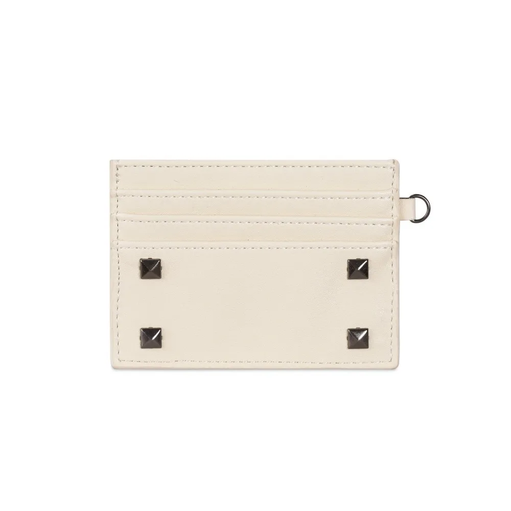 Mini Size Ultra Thin Card Bag Solid Color Minimalist Multiple Slots Card Holder Elegant Portable Rivet Coin Purse Everyday Carry