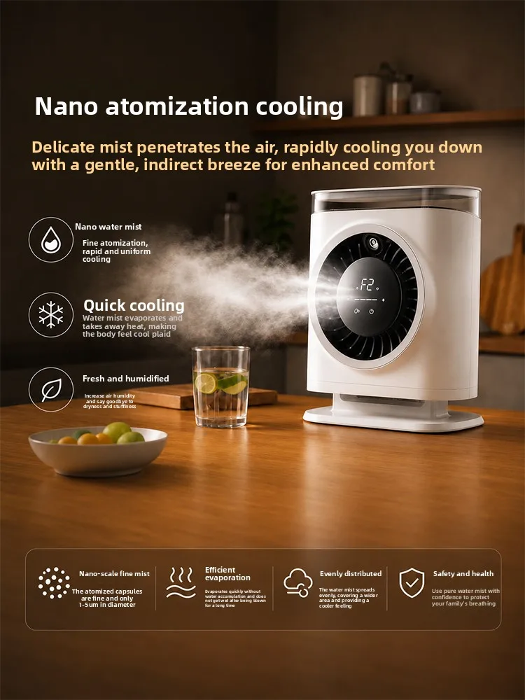 2026 new  USB small desktop spray fan semiconductor refrigeration small air conditioner artifact super powerful small fan