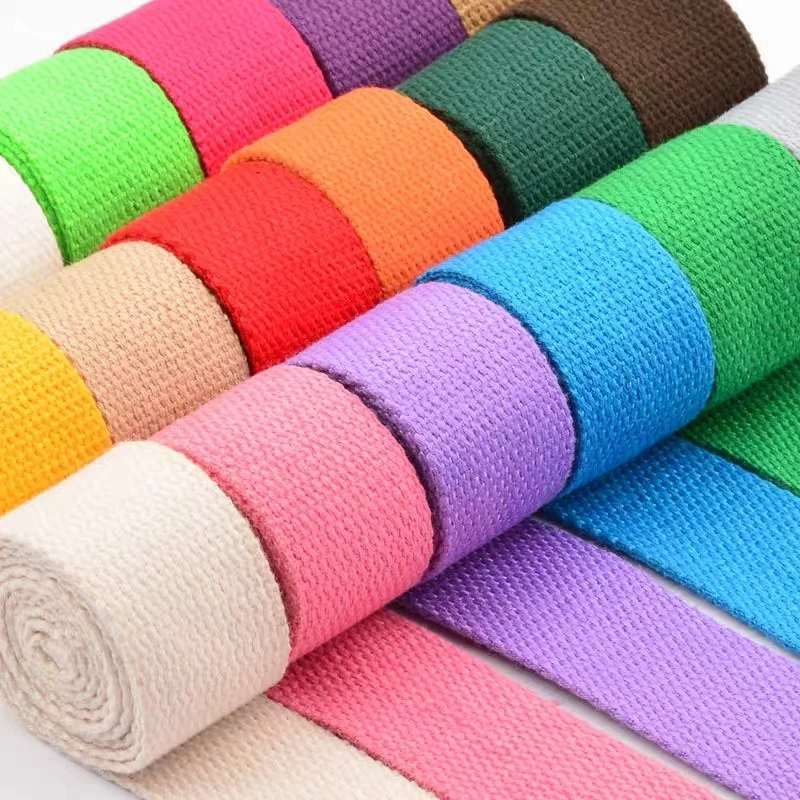 38mm 32mm 25mm Cotton Webbing Strap Canvas Cotton Ribbon DIY Knapsack Strapping Bags Crafts DIY Belt Bag Dog Accessories 2yard