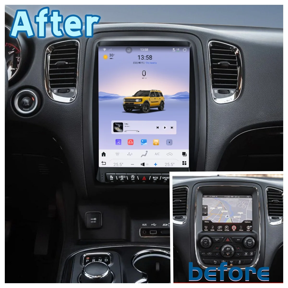 For Dodge Durango 2014-2016 Android13 1080*1920 Resolution UIS7862 Octa-core 8+128GB Car Navigation CarPlay Car Radio Multimedia