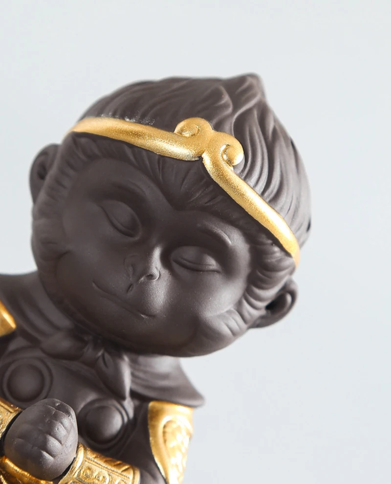 Chinese Purple Clay Kung Fu Tea Set Monkey King Tea Pet for Home Decoration Tea ceremony Purple clay accessories