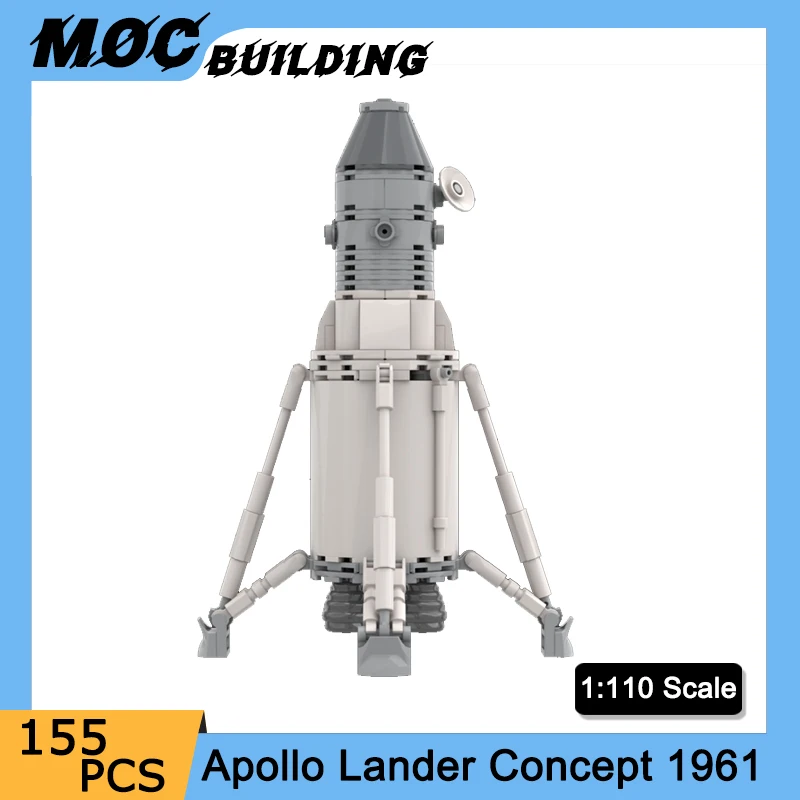 MOC Space Series Apollo Lander Concept 1961 Model Building Blocks Bricks 1:110 Scale Rocket Launch DIY Educational Toy Xmas Gift