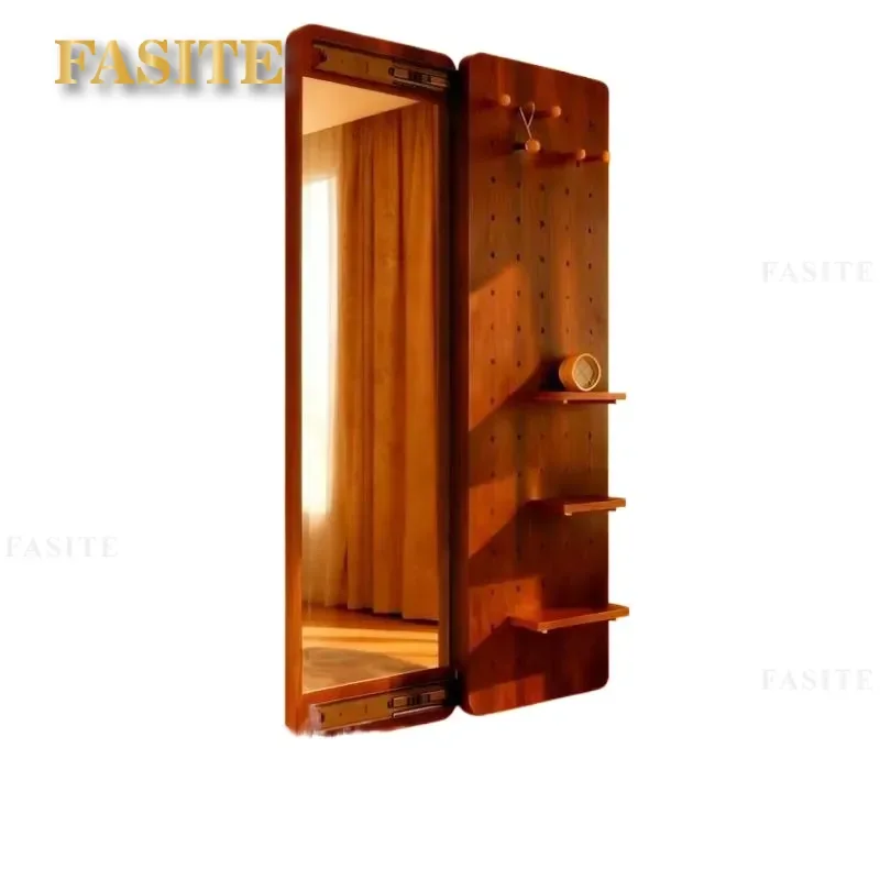 For Wall Mounted Hidden Dressing Mirror Antique Style Hole Board Integrated Full Length Mirror for Bedroom Entrance Home