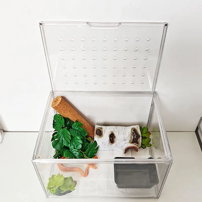 Snake Breeding Box Anti-escape Breathable Reptiles Terrariums Gecko Lizard Horned Frog Breeding Cage Reptile Pet Kennel House view 3
