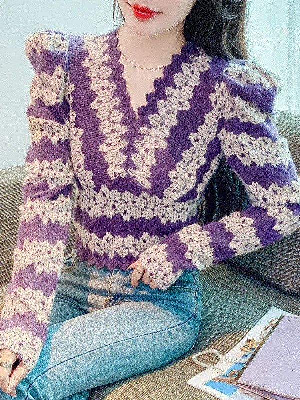 

Весенне-осенняя новая модная кружевная базовая блузка с коротким и длинным рукавом, облегающая, для ношения под одеждой, в корейском стиле, для повседневной носки