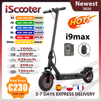 iScooter i9max Electric Scooter 36V 10Ah 500W 30-40km Range Dual Suspension 15-35km/h Speed 10 Inch Tire Kick e Scooter with App