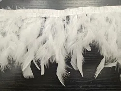 Adorno de plumas esponjosas, accesorios de costura, cinta de plumas en cinta, artesanía de decoración, 10 yardas