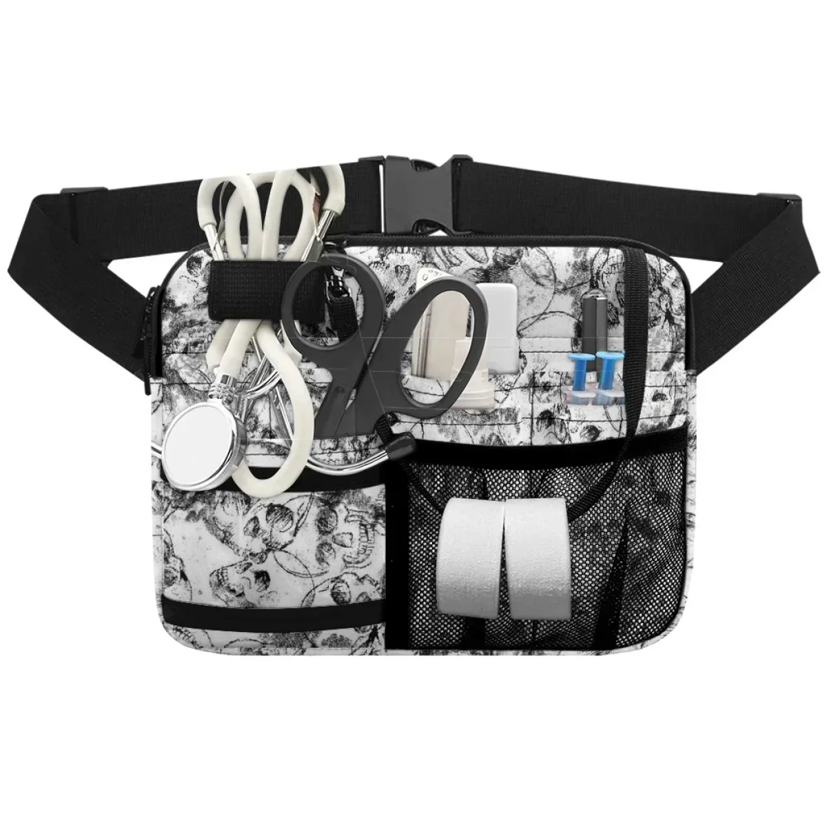 Halloween Nurse Waist Bag Gift Horror Skull Designer Adjustable Portable Practical Hospital Work Belt Bag Medicine Storage New