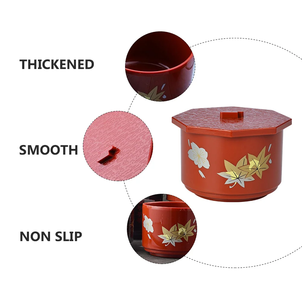 

1Set Octagonal Soup Bowl Japanese Style Thickened Non-Slip Covered Bowl Kitchen Supplies Miso Soup Container