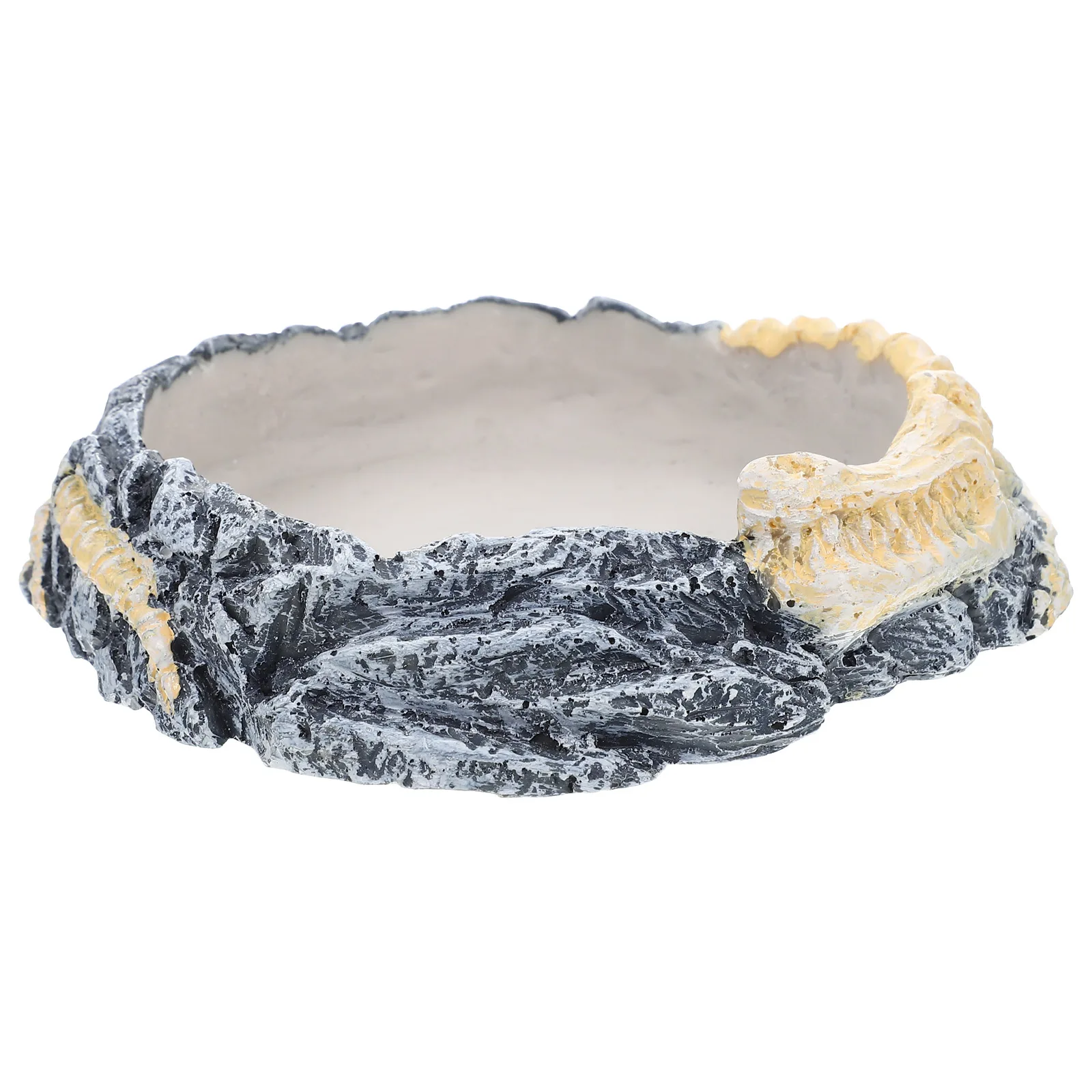 

Turtle Feeder Water Dish for Reptile Tank Food Animal Bowl Feeding Convenient Resin Accessory Decorative Tray