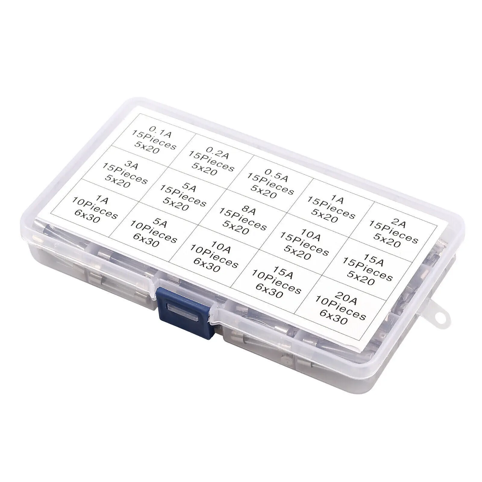 200~pcs Auto glass fuses 5*20/6*30mm Car-Truck-SUV Fuse Kit 0.1A to 20A with box