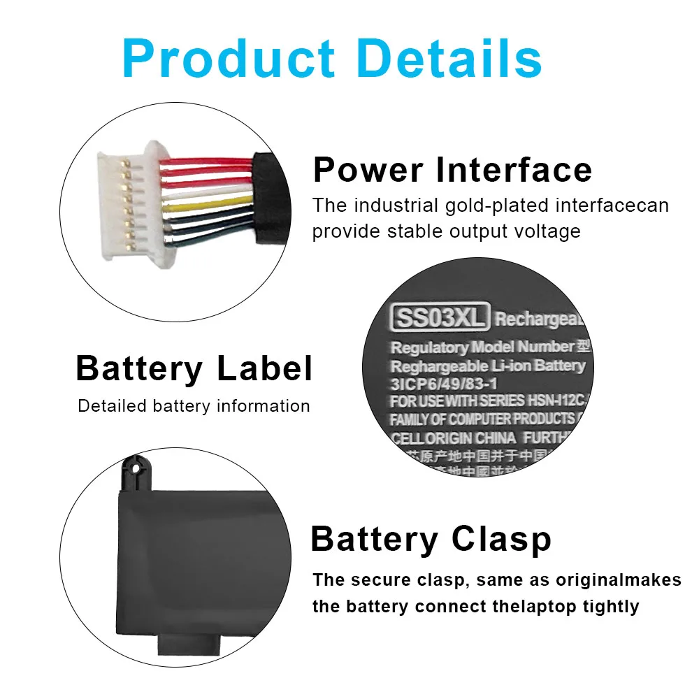 SS03XL 933321-855 Laptop Battery For HP EliteBook 730 735 740 745 830 840 846 G5 ZBook 14U G5 G6 Series SS03050XL-PL HSN-113C-4