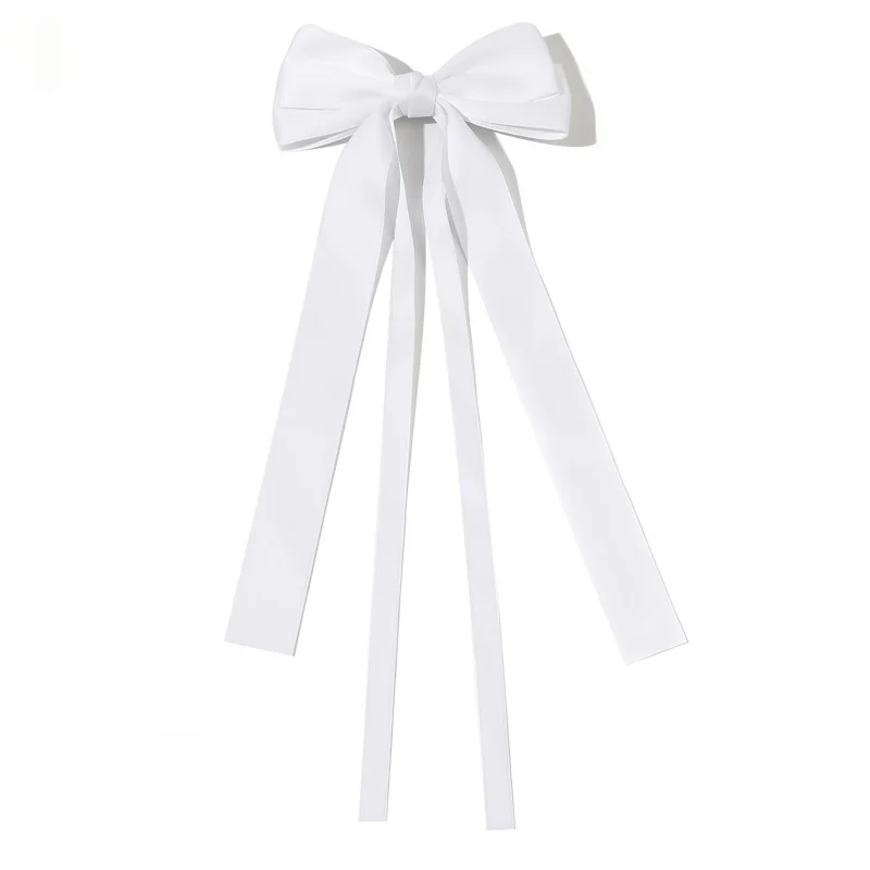 Fashion double bowknots hair clips women long ribbon bow for girls tassel hair clips barrettes kawaii pins kids hair accessories