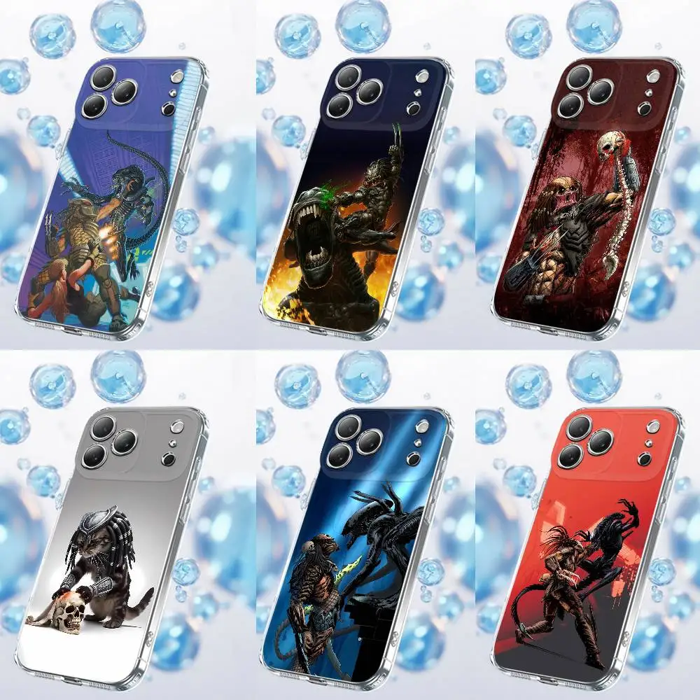 

A-Alien P-Predator Cat Phone Case For iPhone 17,16,15,14,13,12,11 Plus,Pro,Max,Plus,E,SE4,Air,Mini Transparent